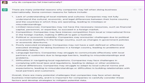 Why do companies fail internationally