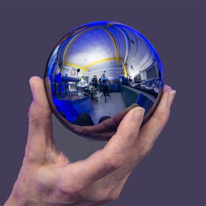 A silicon sphere similar to the ones created for the Avogadro Project. The spheres used in the project have been called "the roundest objects in the world." Image courtesy of NIST.