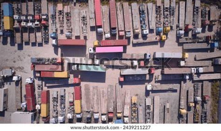 A view of trucks carrying humanitarian aid for Palestinians
