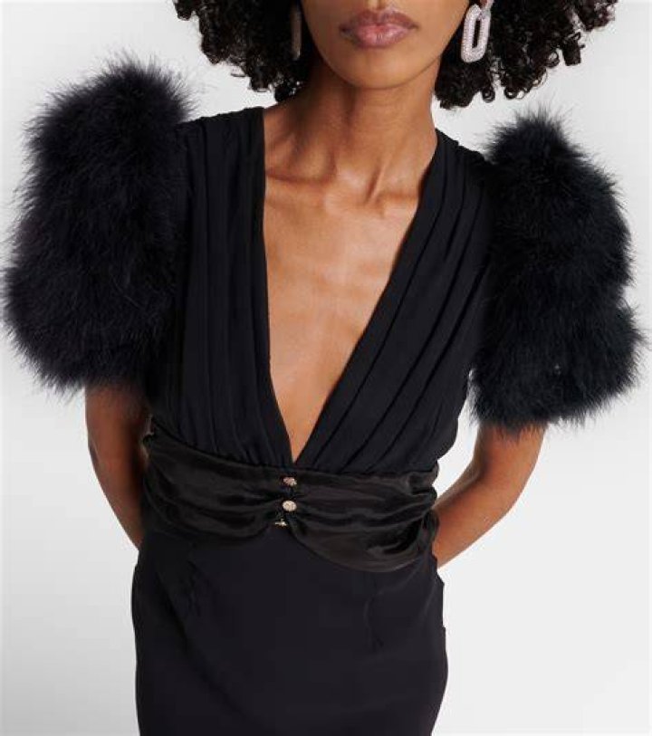 alessandra rich feather headpiece