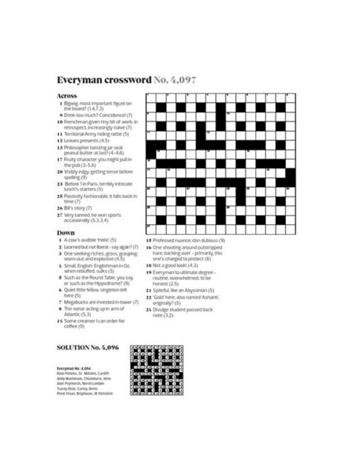 Everyman crossword No 4,028 | Crosswords
