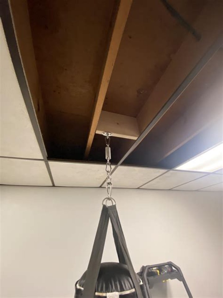 How do you hang a heavy bag on a ceiling
