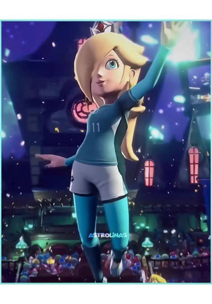 Image of Rosalina celebrating a goal in Mario Strikers: Battle League.