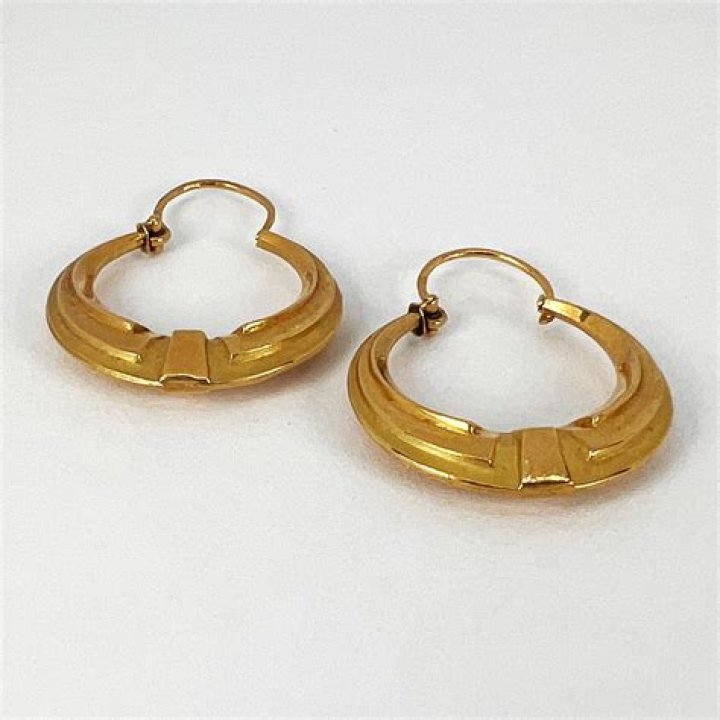Saturn Creole gold-tone hoop earrings