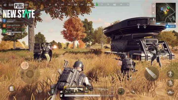 Screenshot from PUBG New State, showing a helmet-wearing character holding a gun