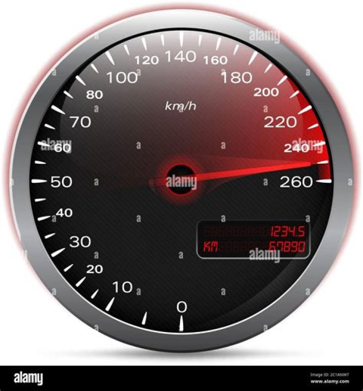 Speedometer showing needle at 237 kmh