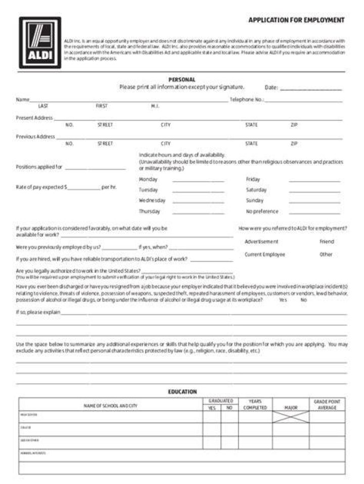the aldi application